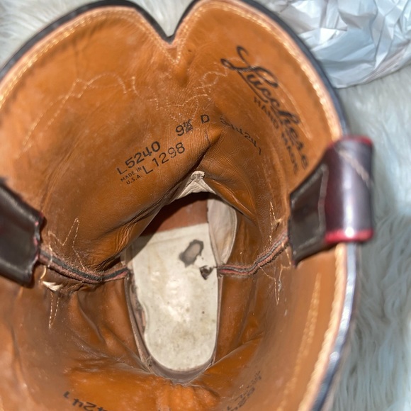 Vintage Lucchese oxblood ostrich leather boots - Picture 10 of 12